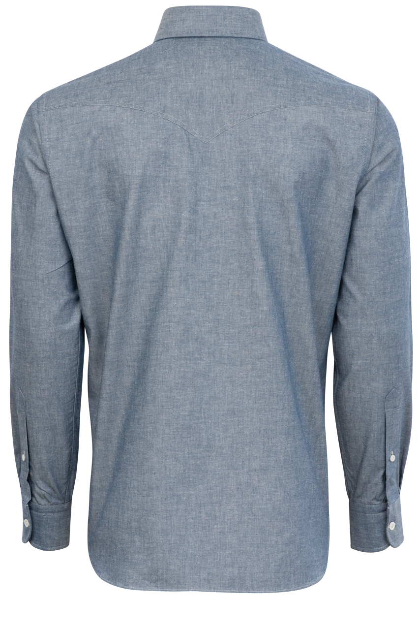 Pinto Ranch YY Collection Button-Front Shirt - Blue Chambray