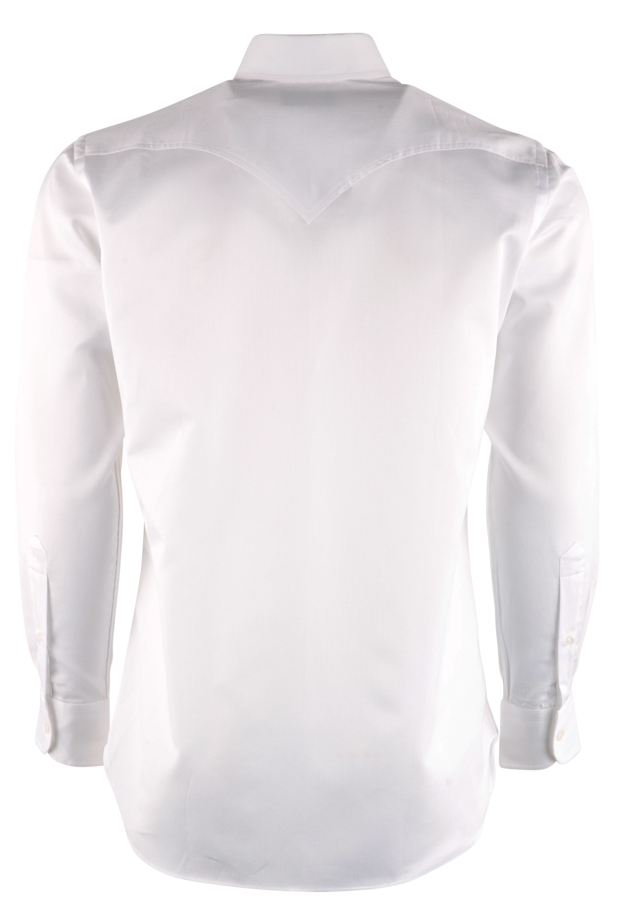 Pinto Ranch YY Pique Button-Front Shirt - Solid White