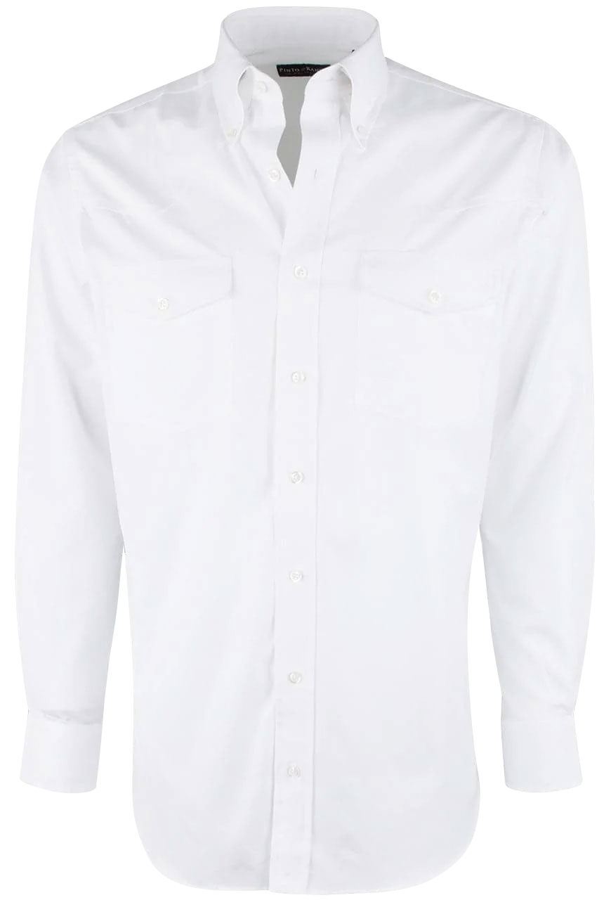 pinpoint button down dress shirt Pinto Ranch YY Collection Pinpoint Button-Front Shirt White / S