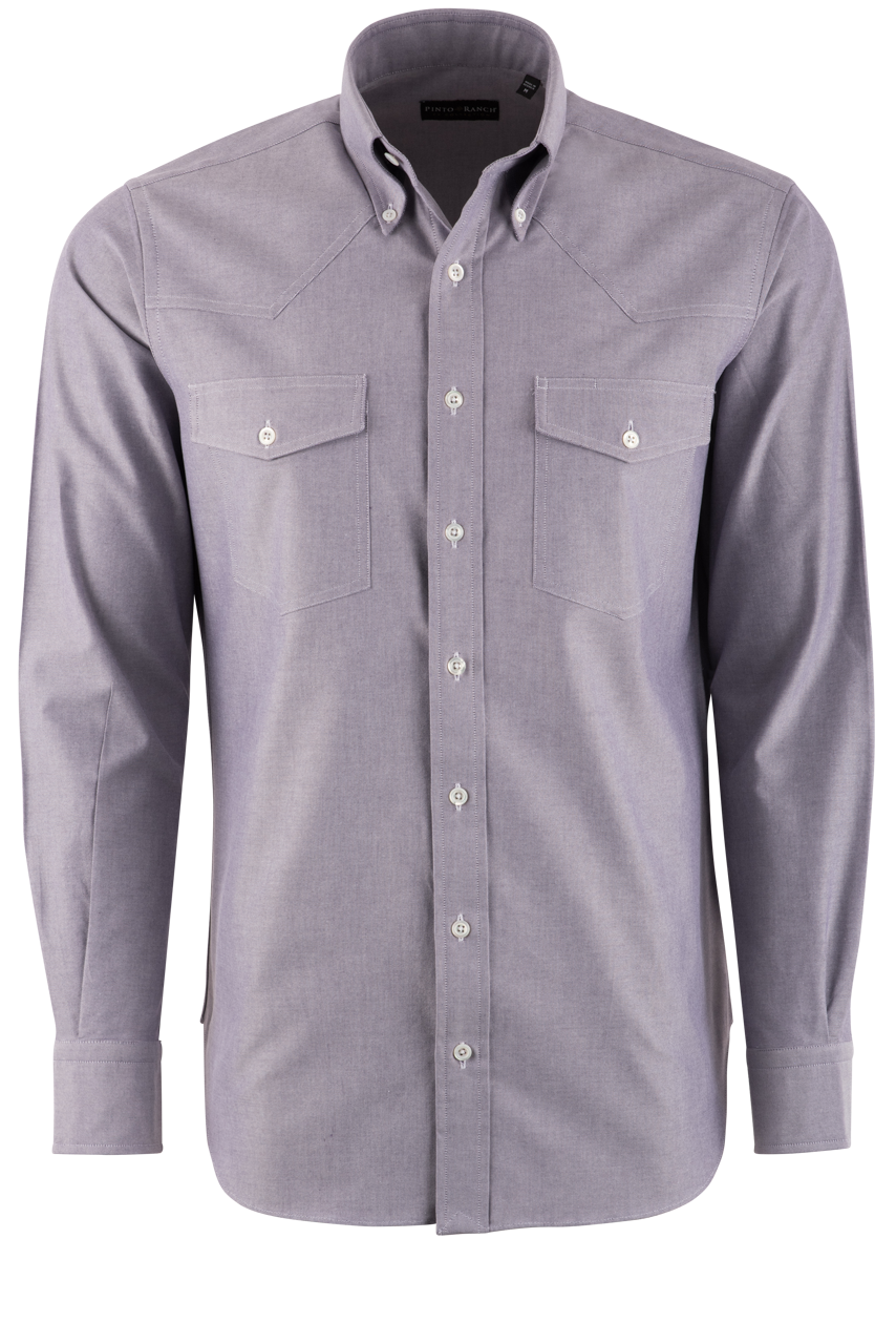 Pinto Ranch YY Collection Oxford Button-Front Shirt - Purple