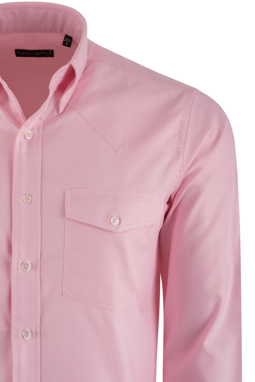 Pinto Ranch YY Collection Oxford Button-Front Shirt - Pink