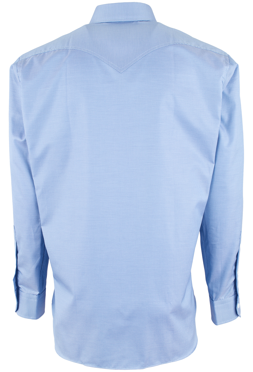Pinto Ranch YY Collection Fancy Solid Button-Front Shirt - Blue