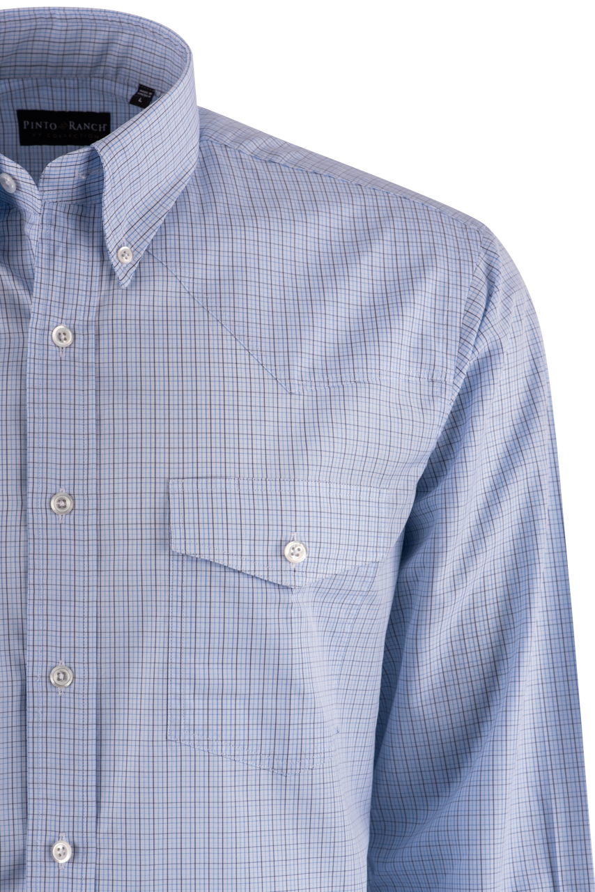Pinto Ranch YY Collection Classic Poplin Long Sleeve Button-Front Shirt
