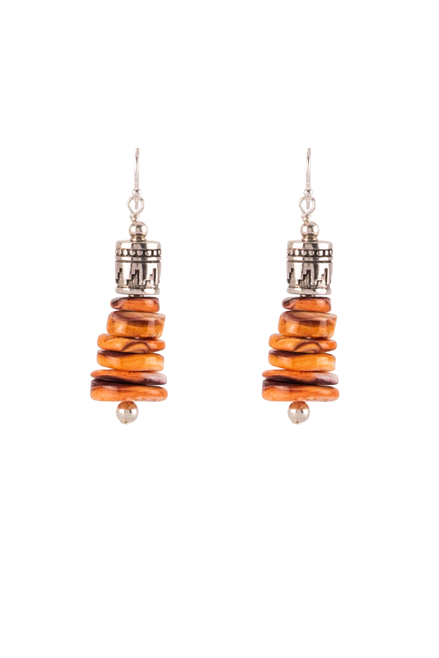 Sweet Tea Jewelry Orange Triangle Spiney Set