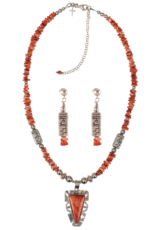 Sweet Tea Jewelry Orange Aztec Set