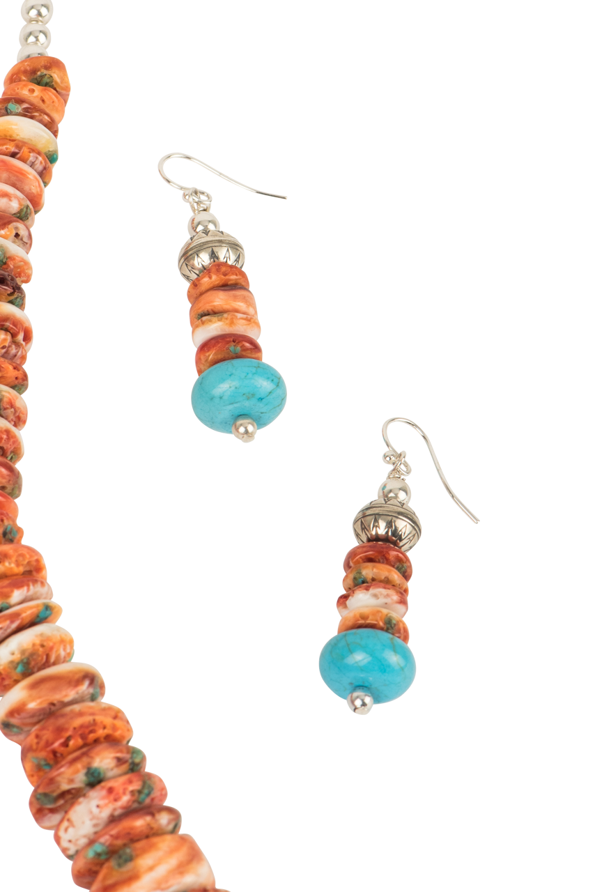 Sweet Tea Jewelry Spiney Oyster & Turquoise Chip Necklace Set