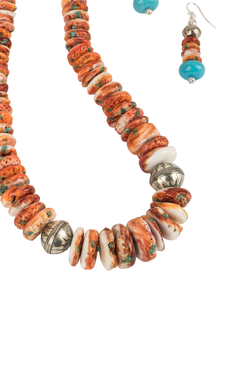 Sweet Tea Jewelry Spiney Oyster & Turquoise Chip Necklace Set