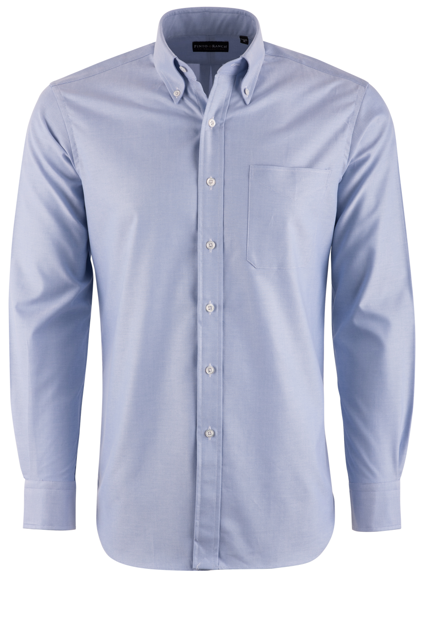 Pinto Ranch YY Collection Blue Oxford Button-Front Shirt
