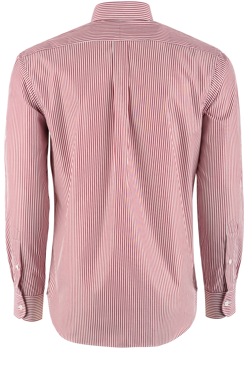 Pinto Ranch YY Collection Striped Poplin Button-Front Shirt - Red