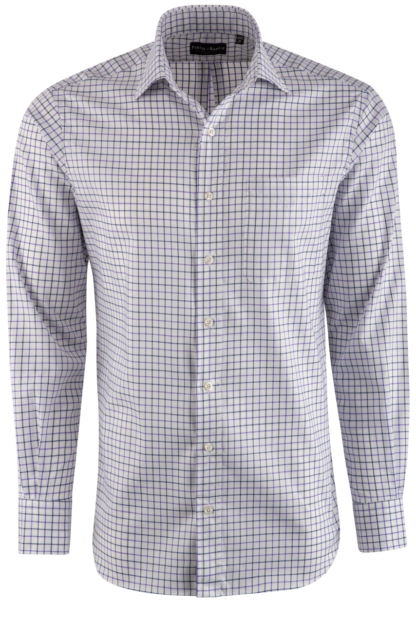 Pinto Ranch YY Collection Purple Oxford Button-Front Shirt