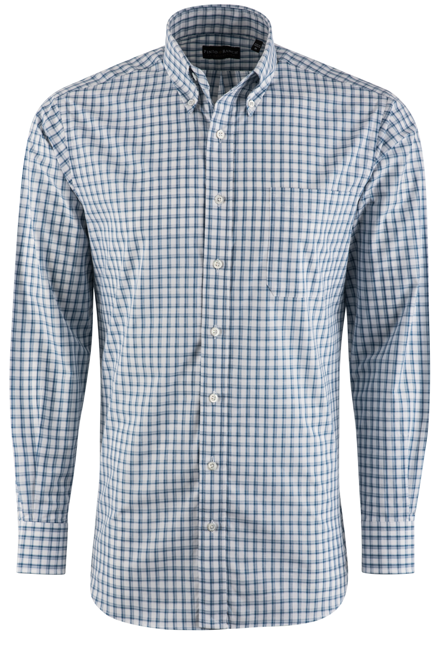 Pinto Ranch YY Collection Classic Sport Shirt - Teal Check