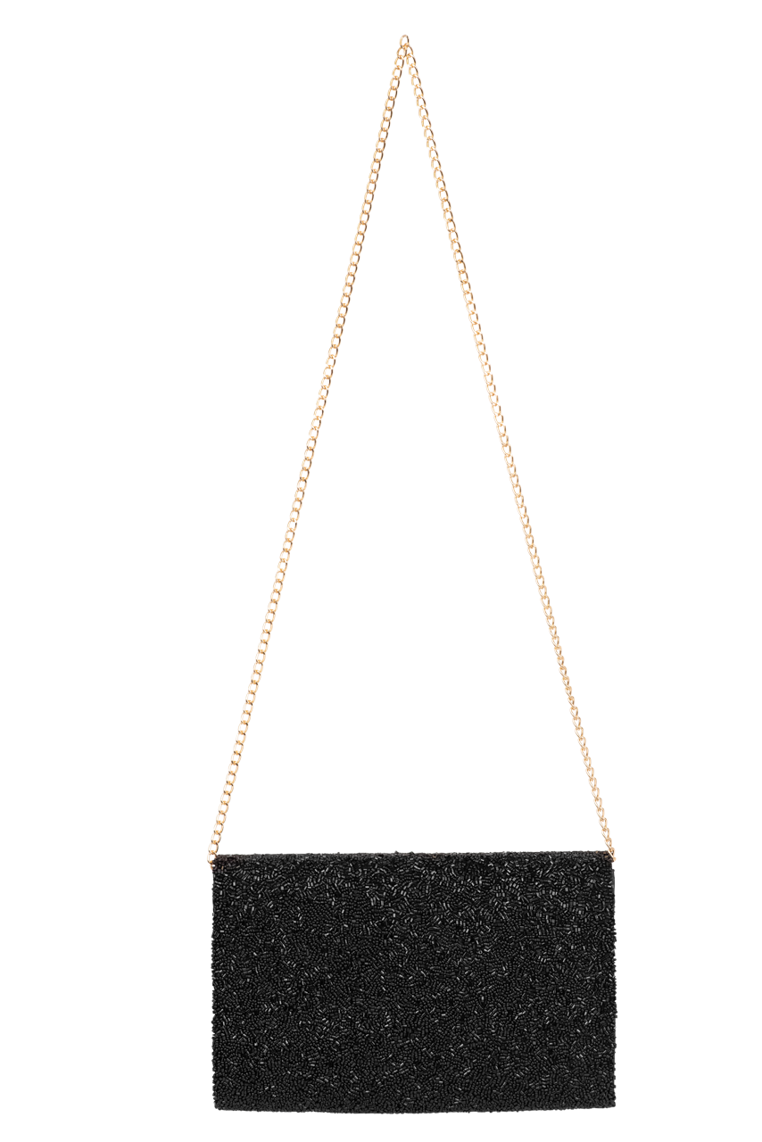 Christina Greene Howdy Beaded Clutch Bag - Black