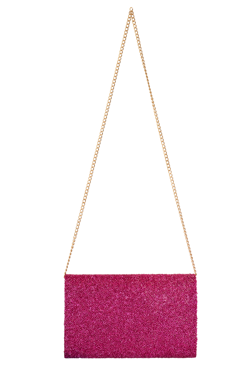 Christina Greene Howdy Beaded Clutch Bag - Pink