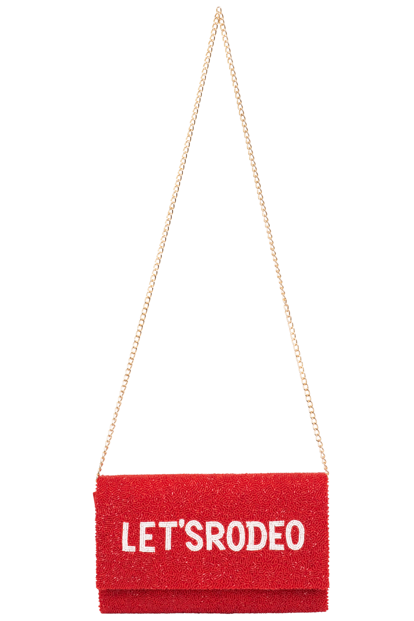 Christina Greene Let's Rodeo Beaded Clutch Bag - Red