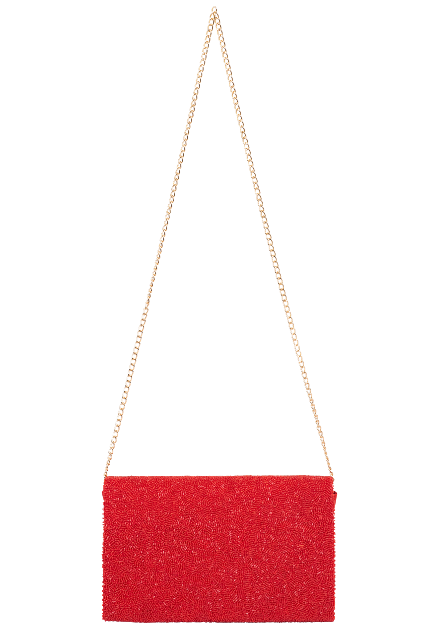 Christina Greene Let's Rodeo Beaded Clutch Bag - Red