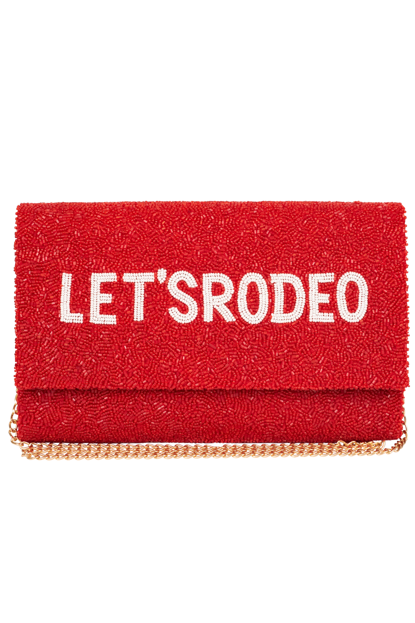 Christina Greene Let's Rodeo Beaded Clutch Bag - Red
