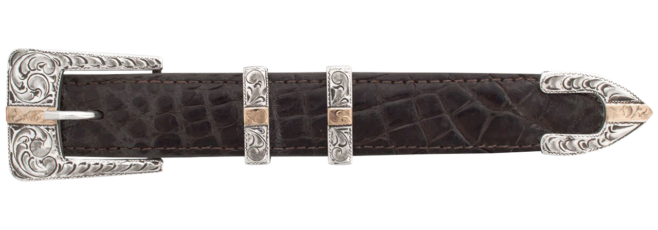 Pinto Ranch 1" Gold & Silver Buckle Set