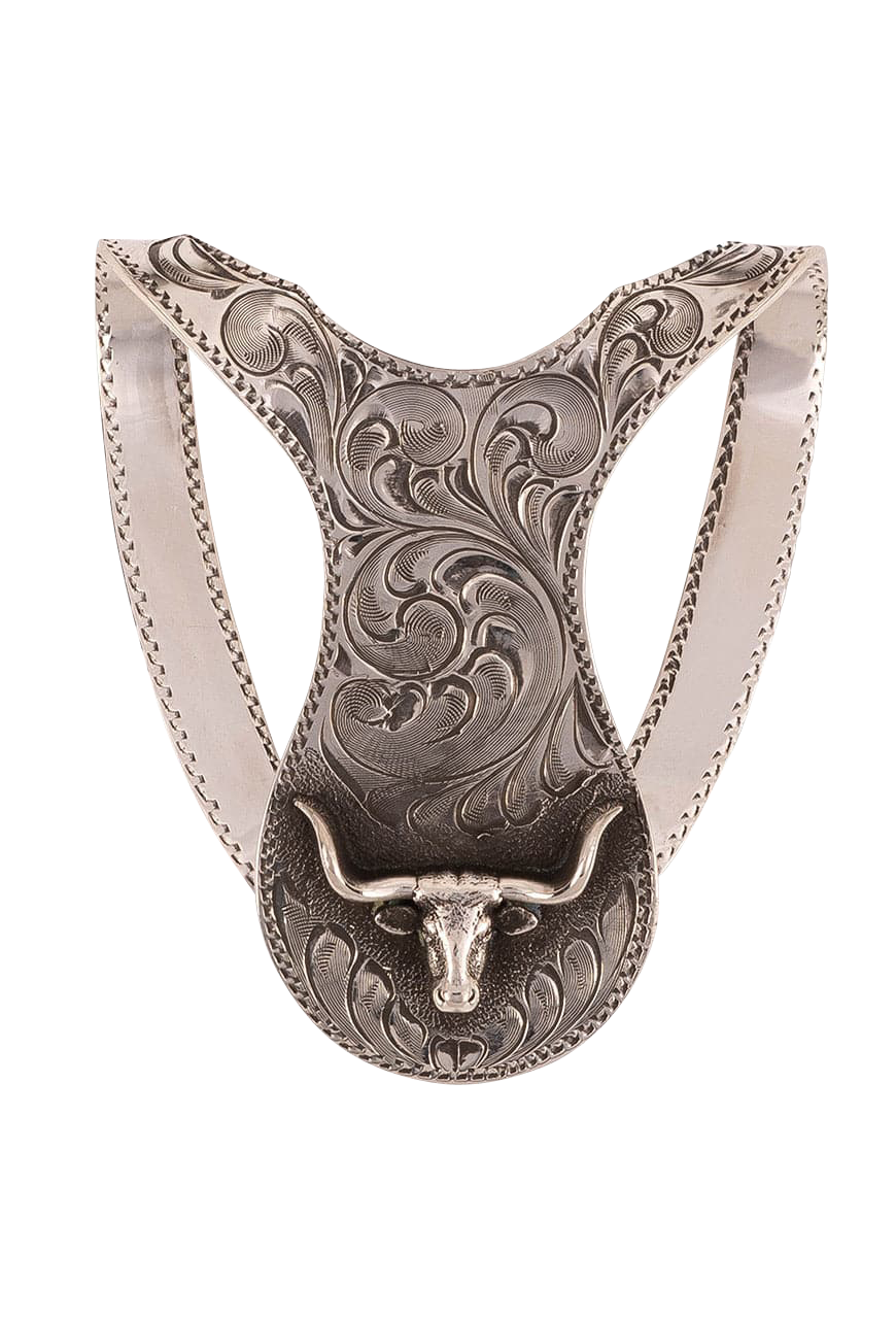 Pinto Ranch Sterling Silver Longhorn Money Clip