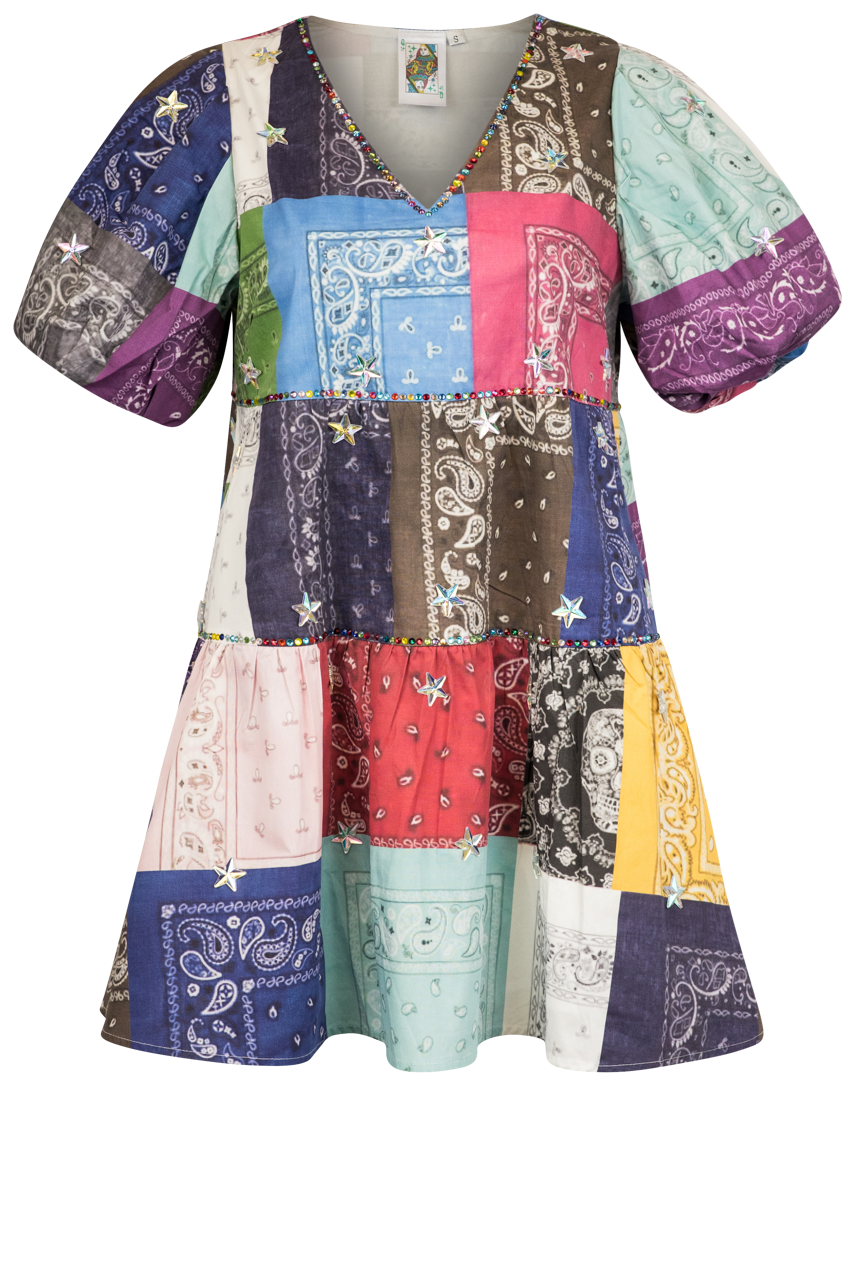 Queen of Sparkles Rainbow Bandana Dress