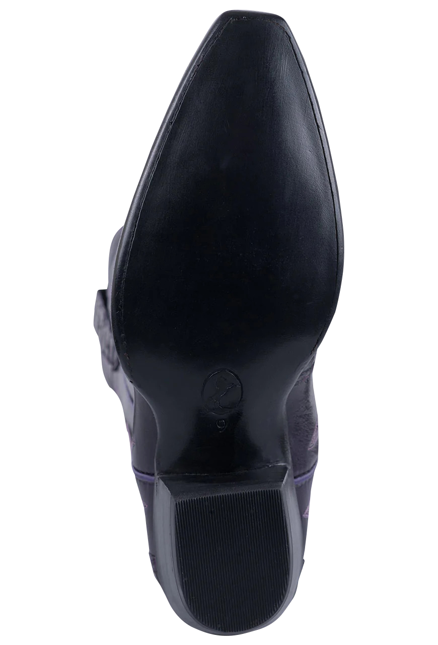 Stallion Caiman & Italian Calf Gallegos Cowgirl Boots - Purple