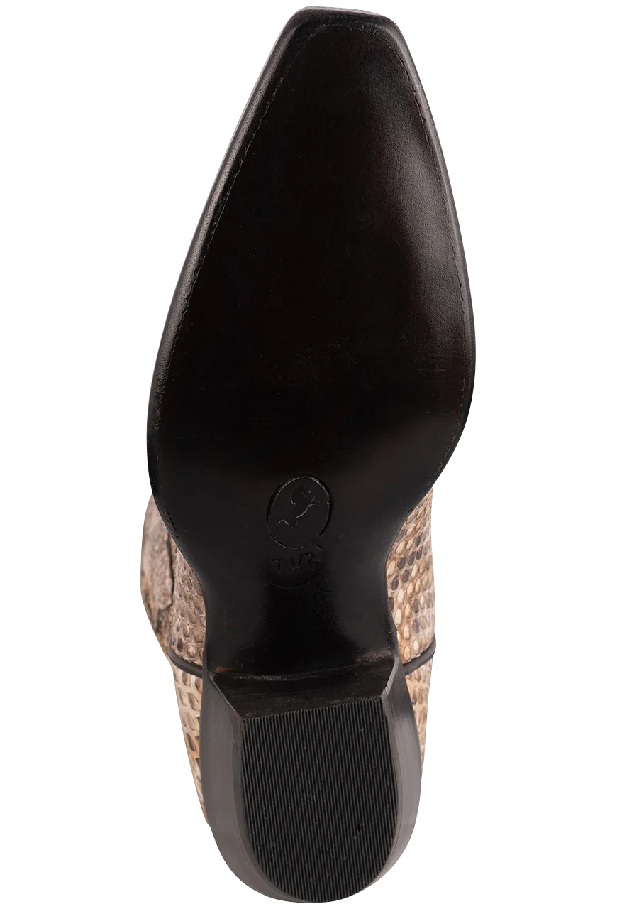 Stallion Painted Python Cowgirl Boots - Tan & Blue