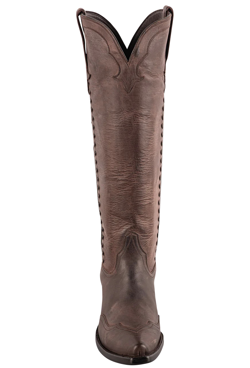 Stallion Women's Weathered Buffalo Calf Boots - Brown
