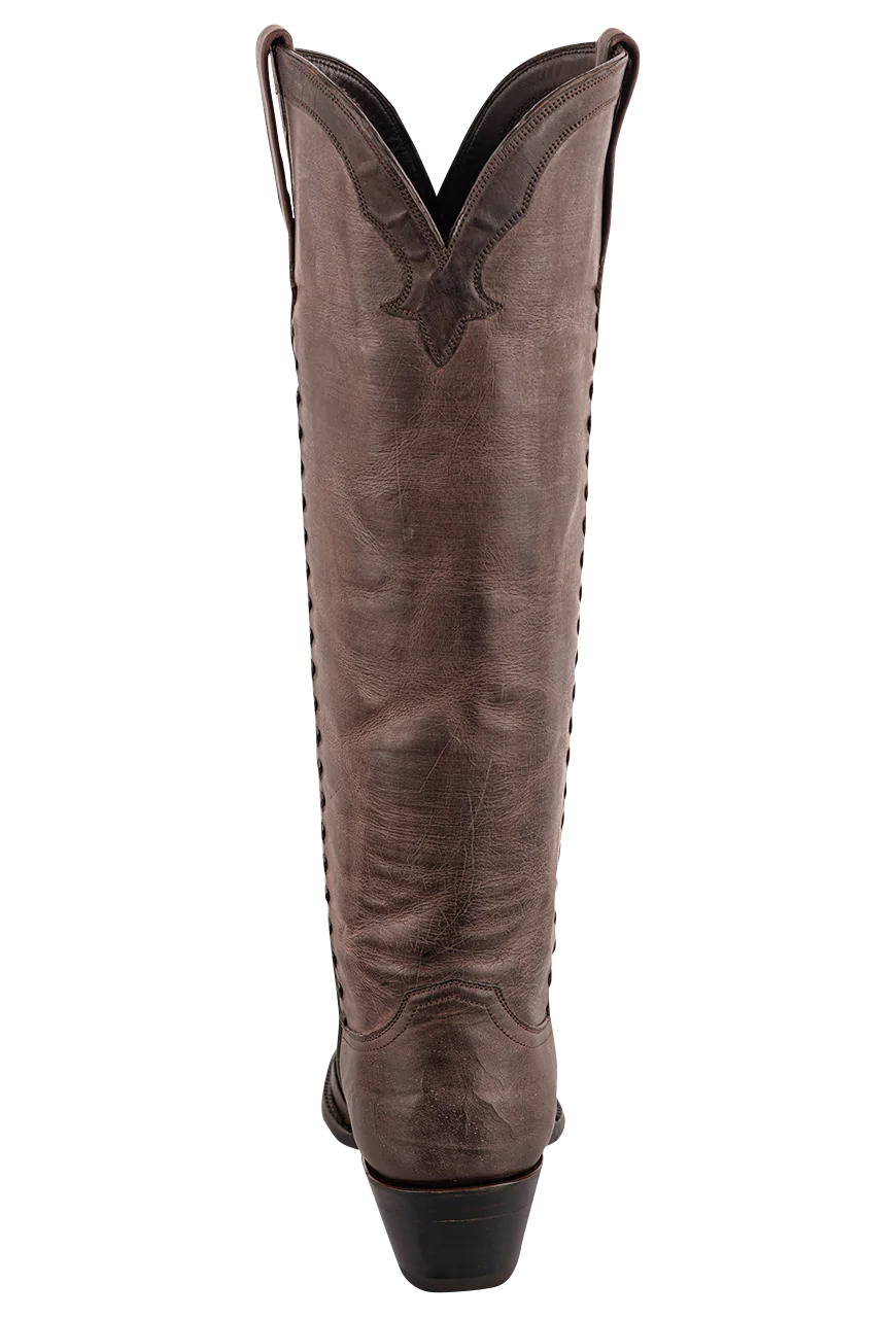Stallion Women's Weathered Buffalo Calf Boots - Brown