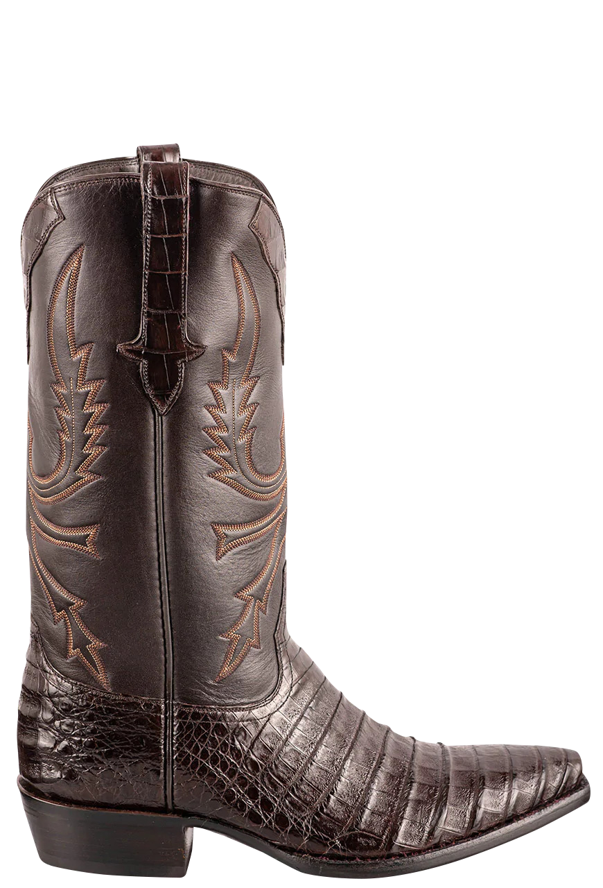 fenomeen snel Betuttelen Stallion Men's Chocolate Caiman Crocodile Cowboy Boots | Pinto Ranch