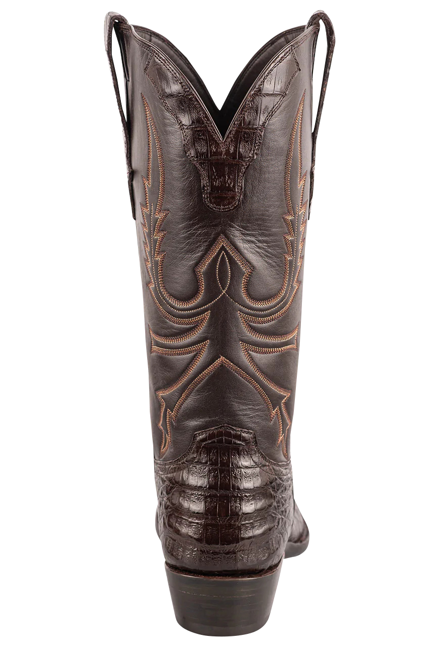 Stallion Caiman Crocodile Cowboy Boots - Chocolate