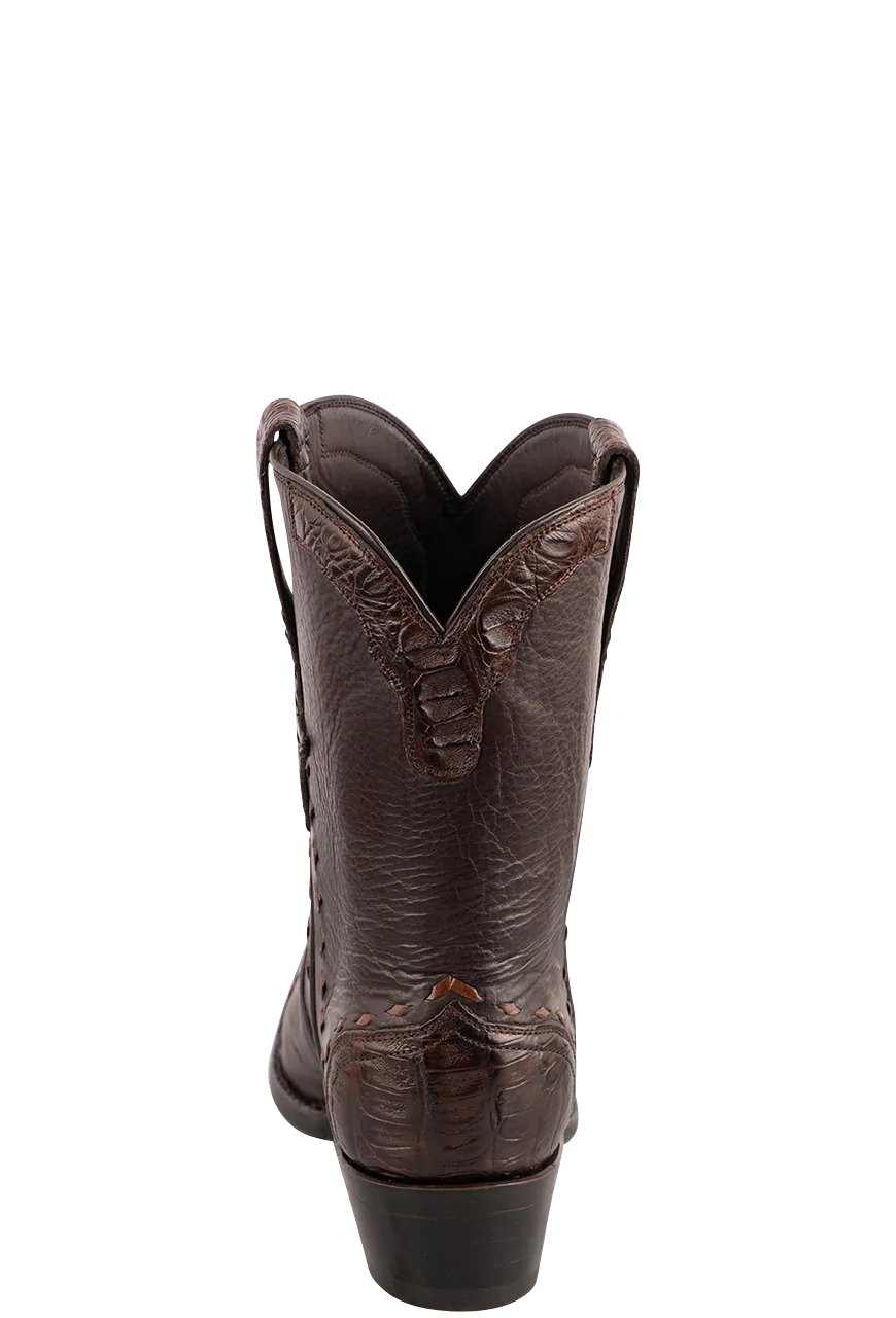 Stallion Women's Caiman & Italian Calf Boots - Chocolate