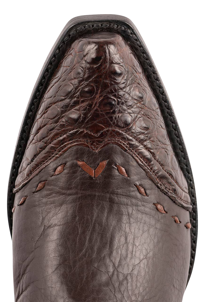 Stallion Women's Caiman & Italian Calf Boots - Chocolate