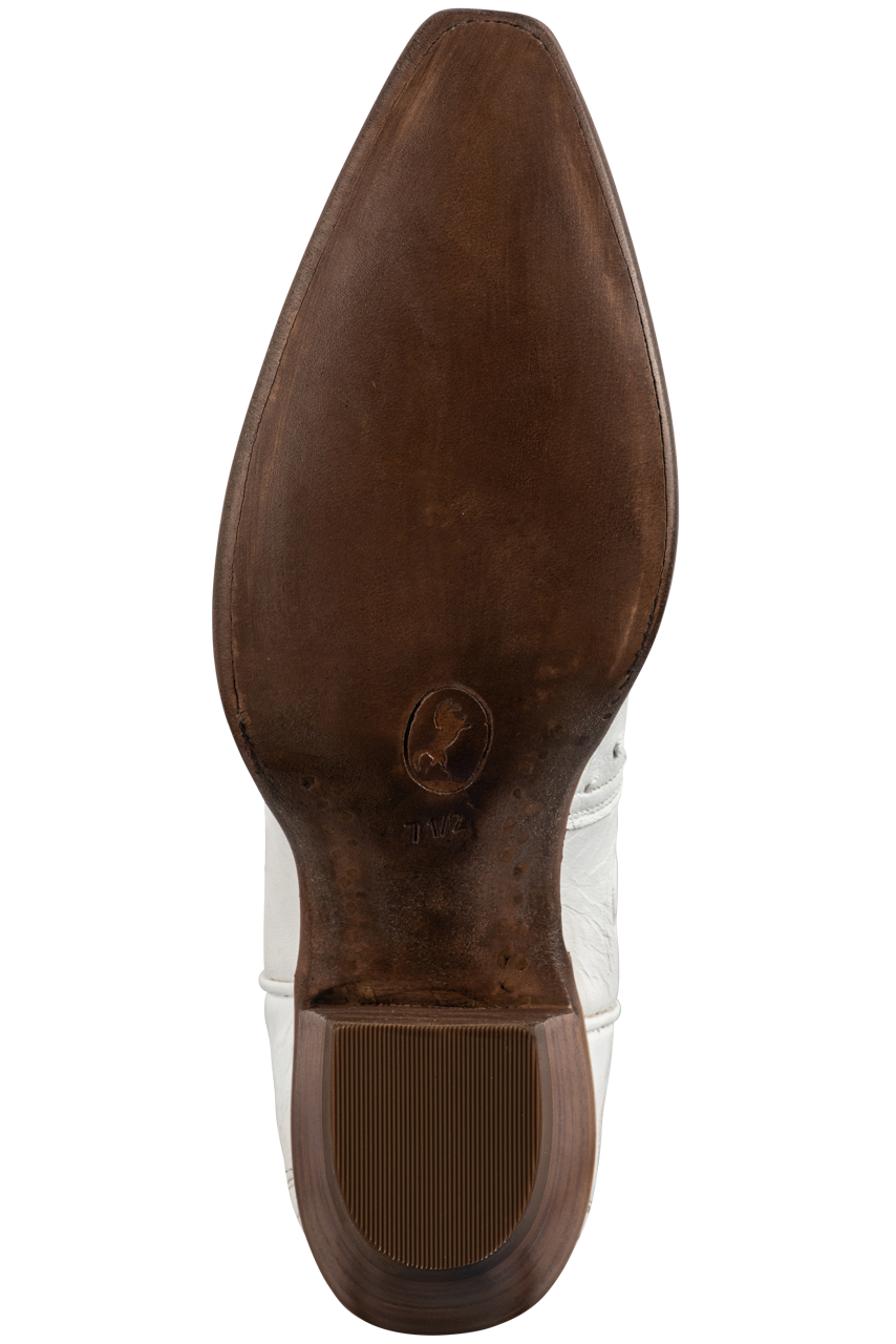 Stallion Full Quill Ostrich Gallegos Cowgirl Boots - White