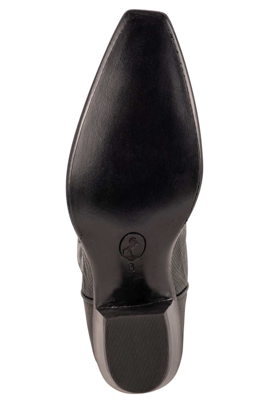 Stallion Women's Lizard Ring Tail Boots - Black