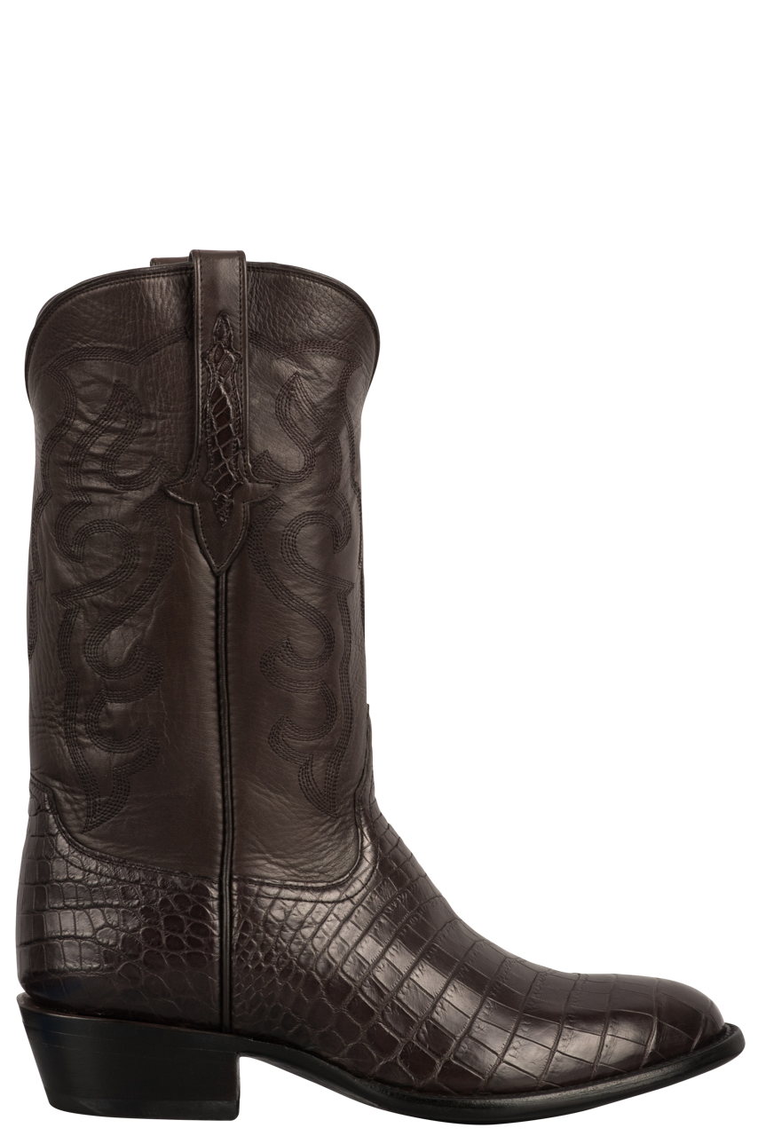 Stallion Men's Nile Crocodile Cowboy Boots - Chocolate