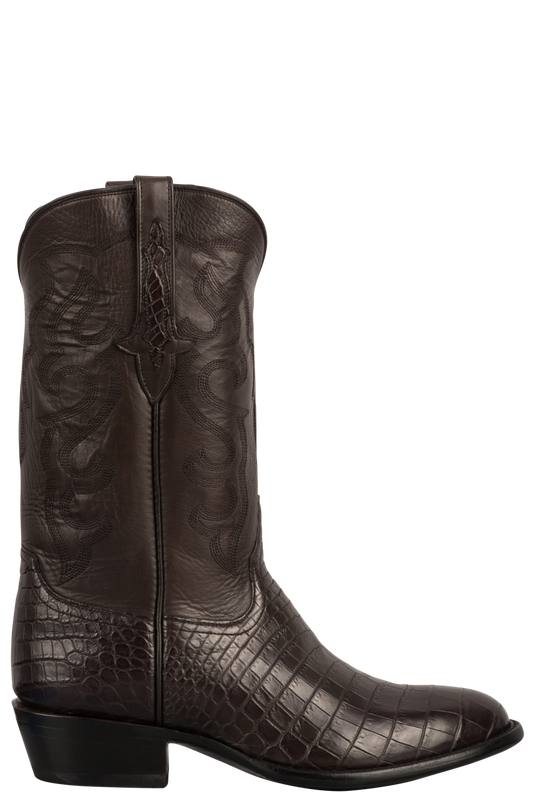 Stallion Men's Nile Crocodile Cowboy Boots - Chocolate