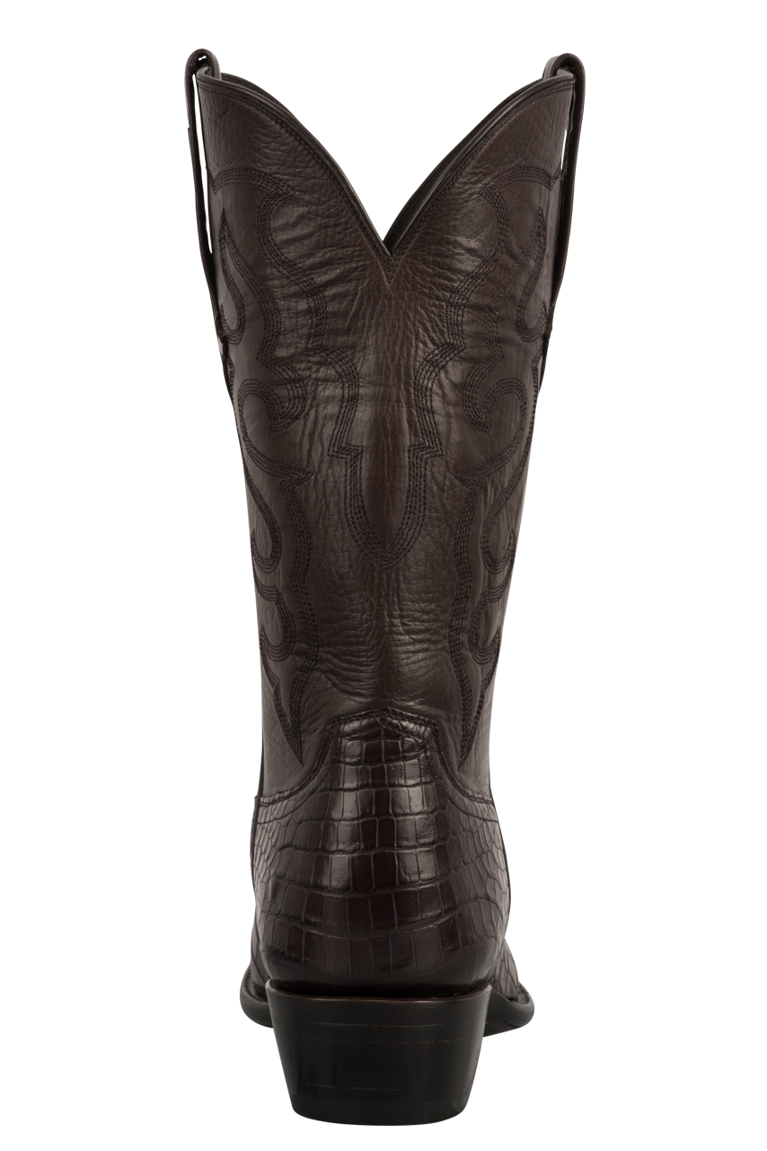 Stallion Men's Nile Crocodile Cowboy Boots - Chocolate