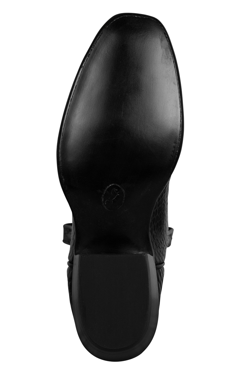Stallion American Alligator Cowboy Boots - Black