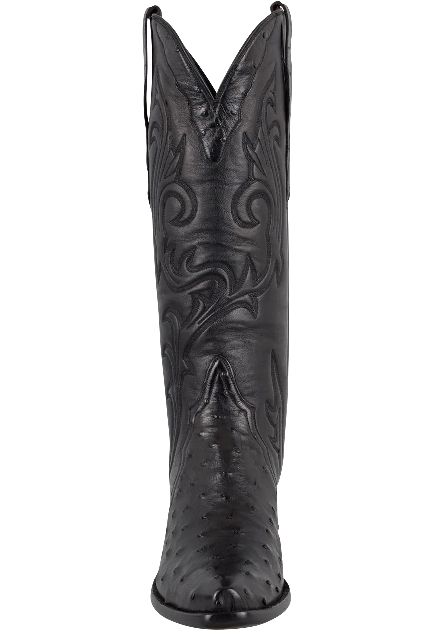 Stallion Full Quill Ostrich Gallegos Cowgirl Boots - Black