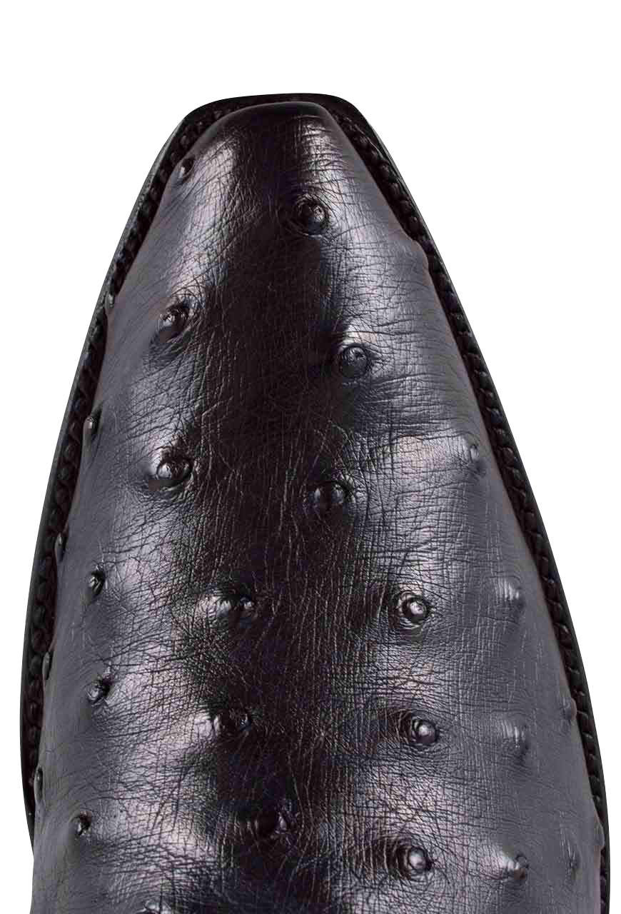 Stallion Full Quill Ostrich Gallegos Cowgirl Boots - Black
