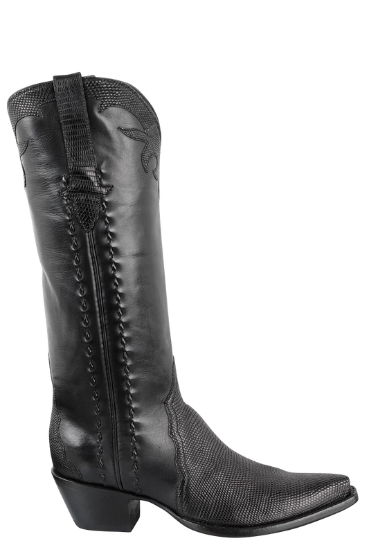 Stallion Lizard Gallegos Cowgirl Boots - Black