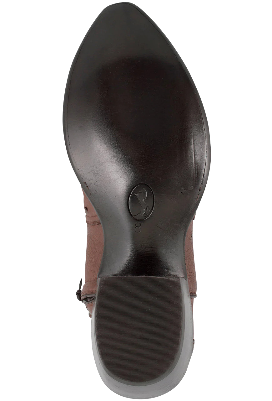 Stallion Ostrich & Caiman Zorro Ankle Boots - Tobacco