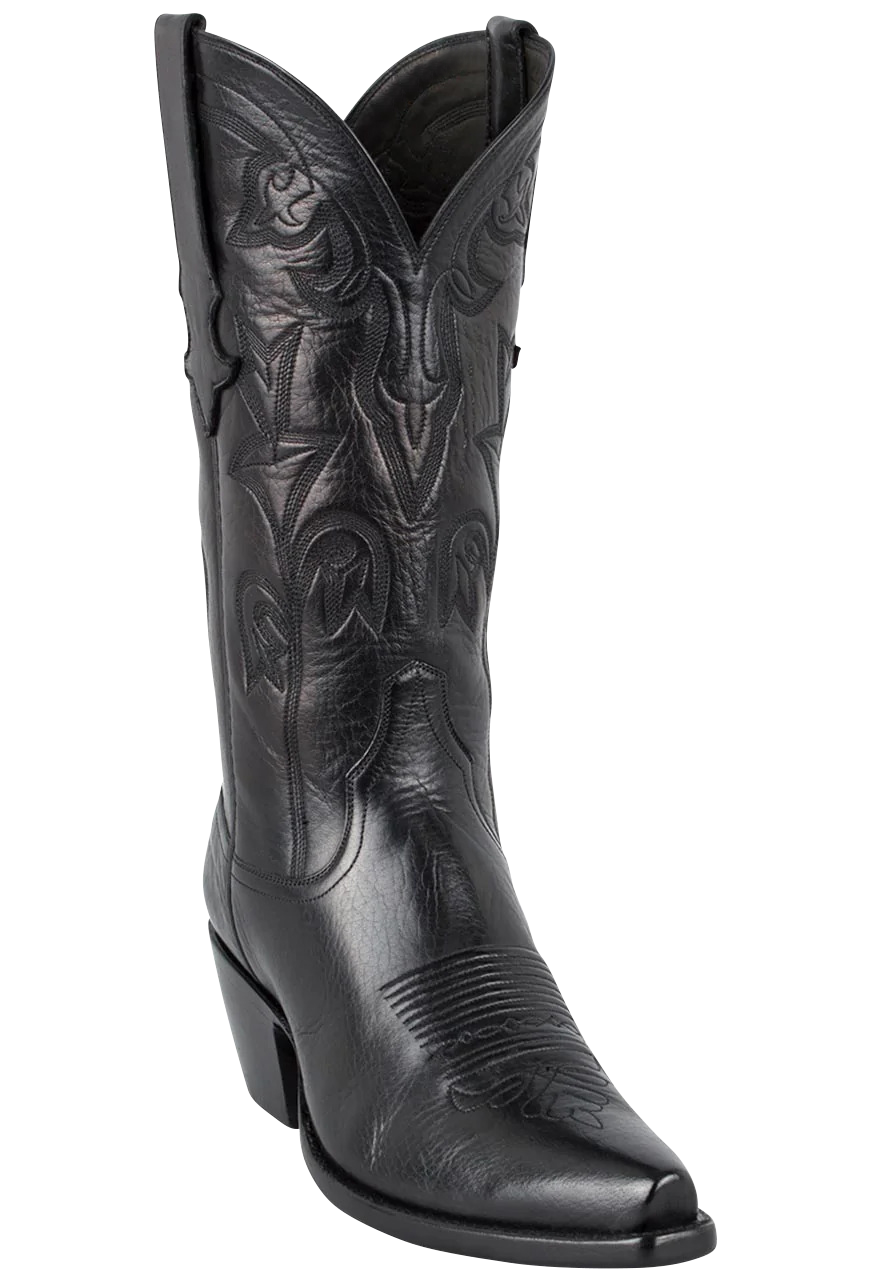 Stallion Women's Baby Buffalo Cowgirl Boots - Black