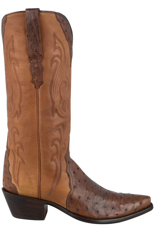 Stallion Full Quill Ostrich Gallegos Cowgirl Boots - Antique Saddle
