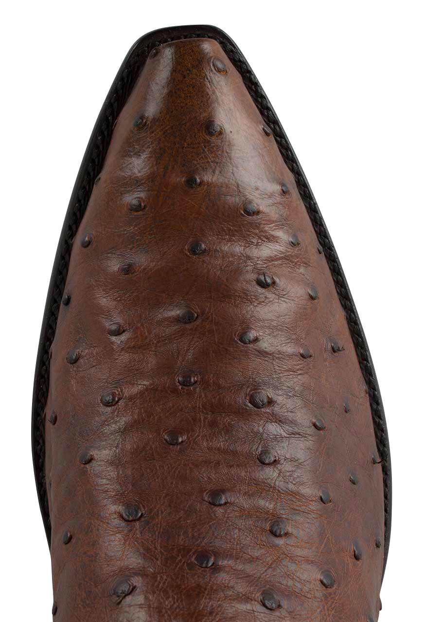 Stallion Full Quill Ostrich Gallegos Cowgirl Boots - Antique Saddle