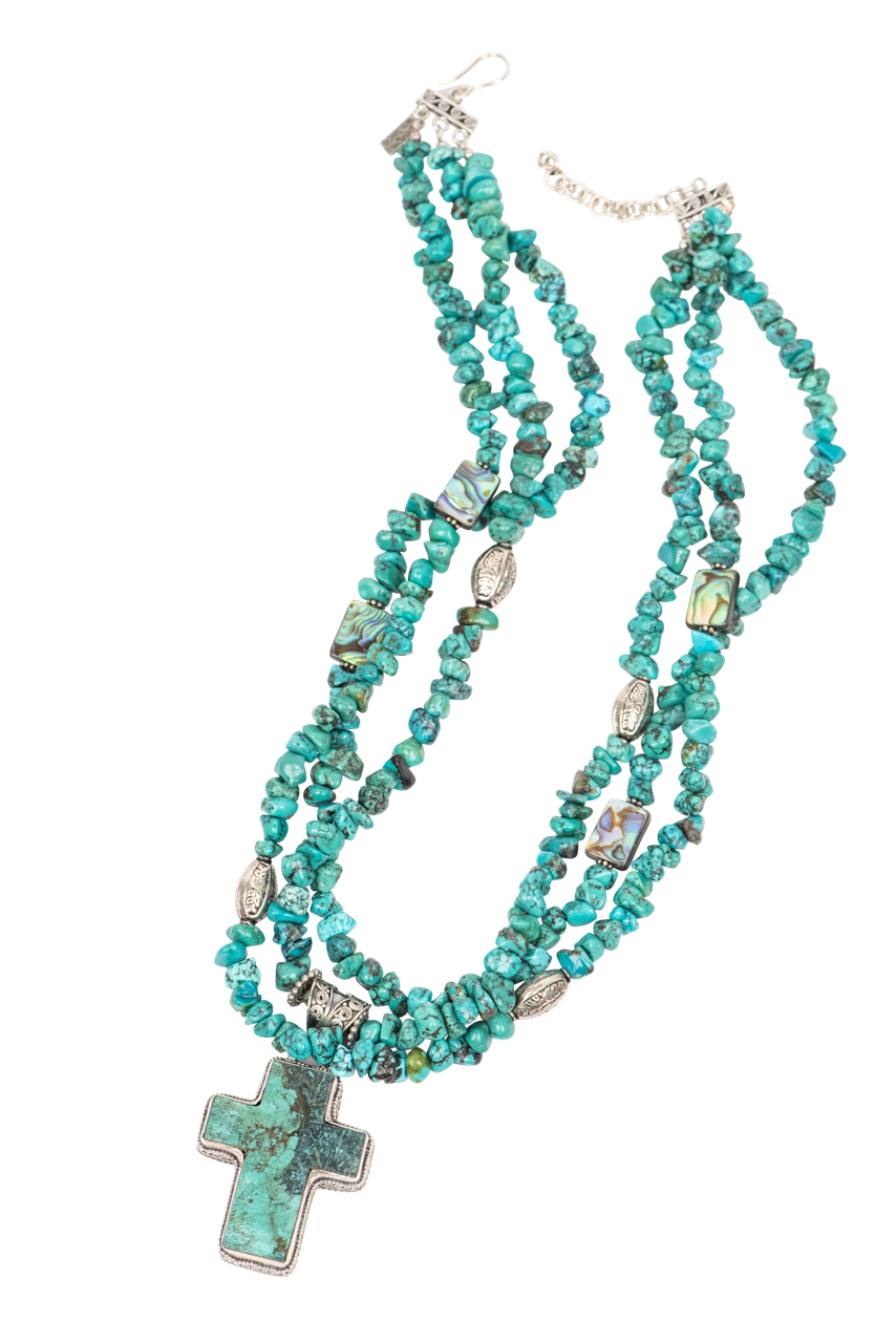 Paige Wallace Turquoise Cross Necklace