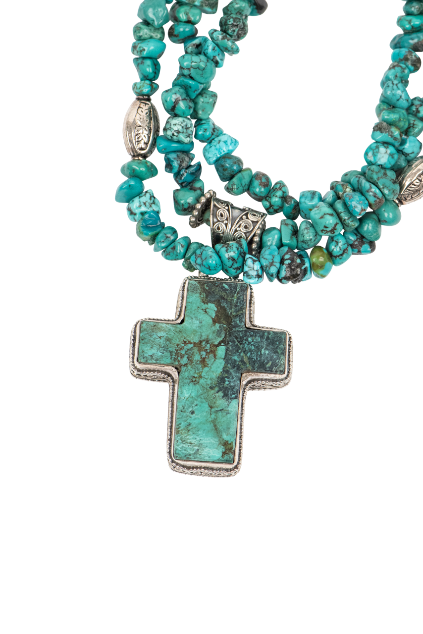 Paige Wallace Turquoise Cross Necklace