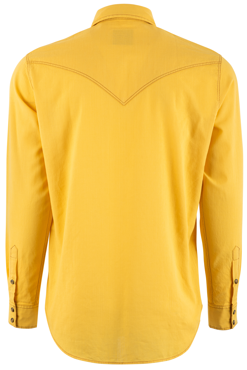 Pinto Ranch YY Collection Pleated Gold Wash Pearl Snap Shirt