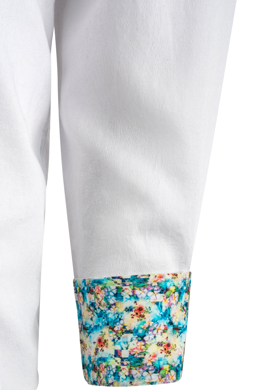 Pinto Ranch YY Collection Washed Long Sleeve Pearl Snap Shirt - White