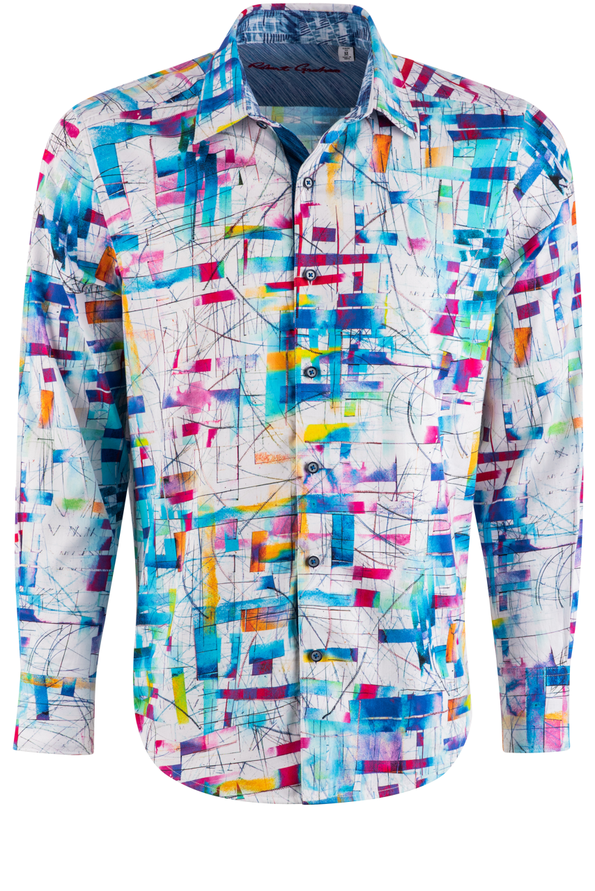Robert Graham Sketch Sport Long Sleeve Button-Front Shirt