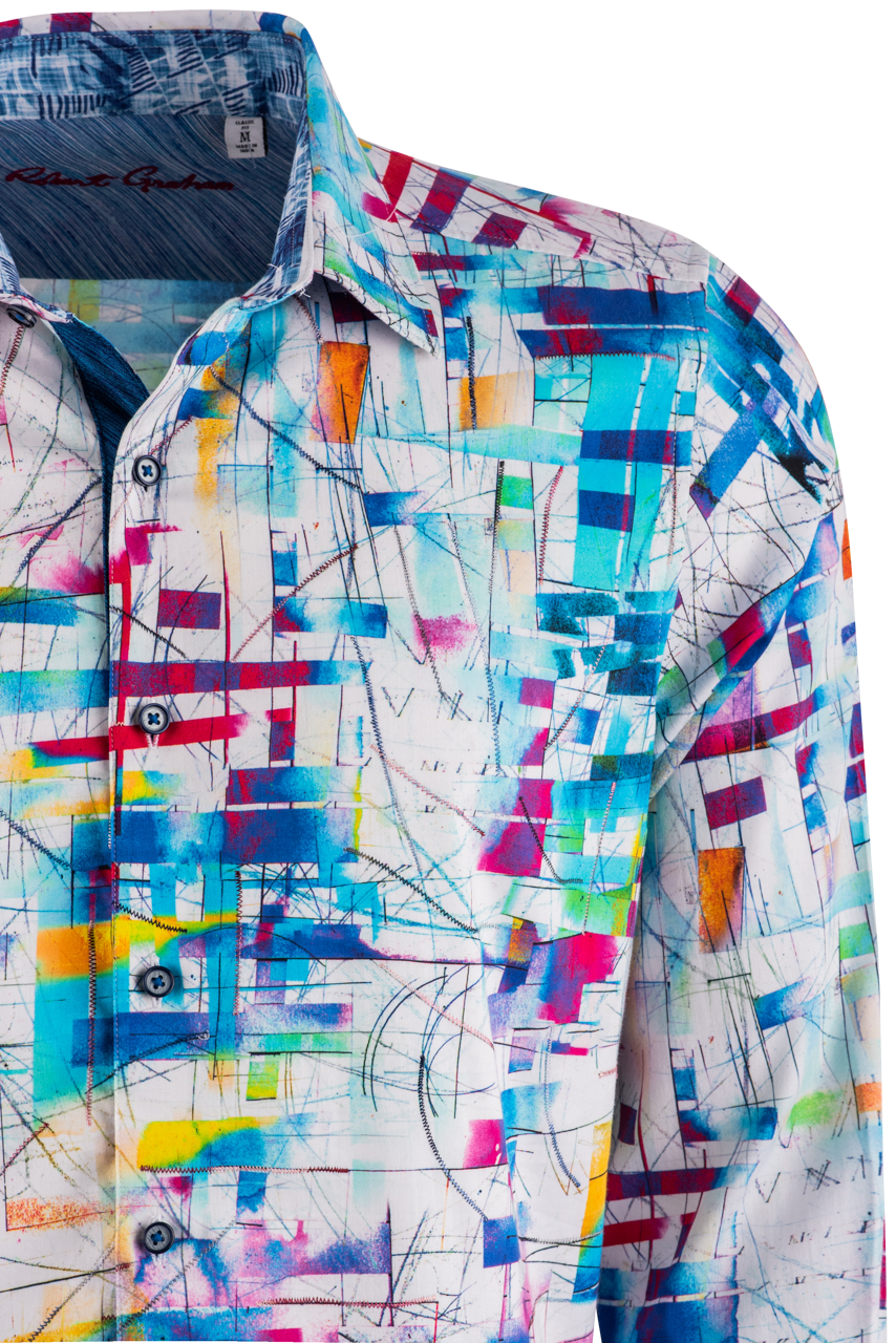 Robert Graham Sketch Sport Long Sleeve Button-Front Shirt
